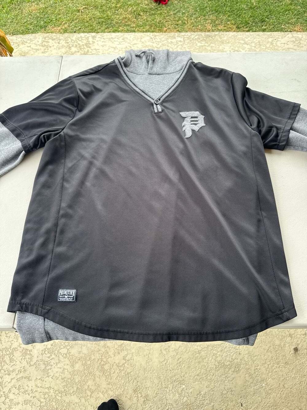 Primitive Skateboarding 2-In-1 Jersey Hooded Long Sleeve Shirt